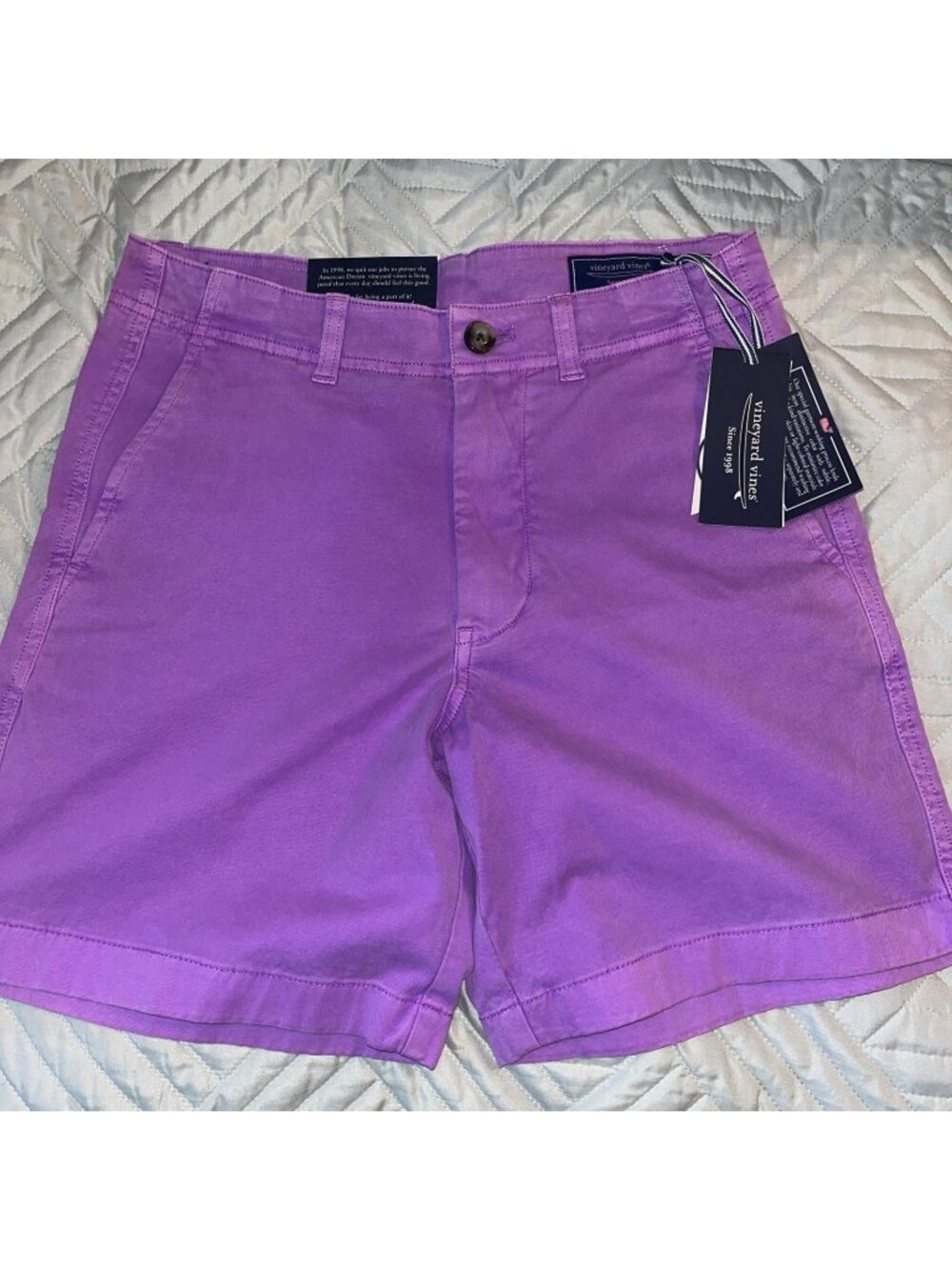 Vineyard Vines Island Shorts Men's 28 Purple  Chino 7" Inseam New with Tags NWT